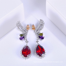 Famous products for europe elegant women earring with red stones